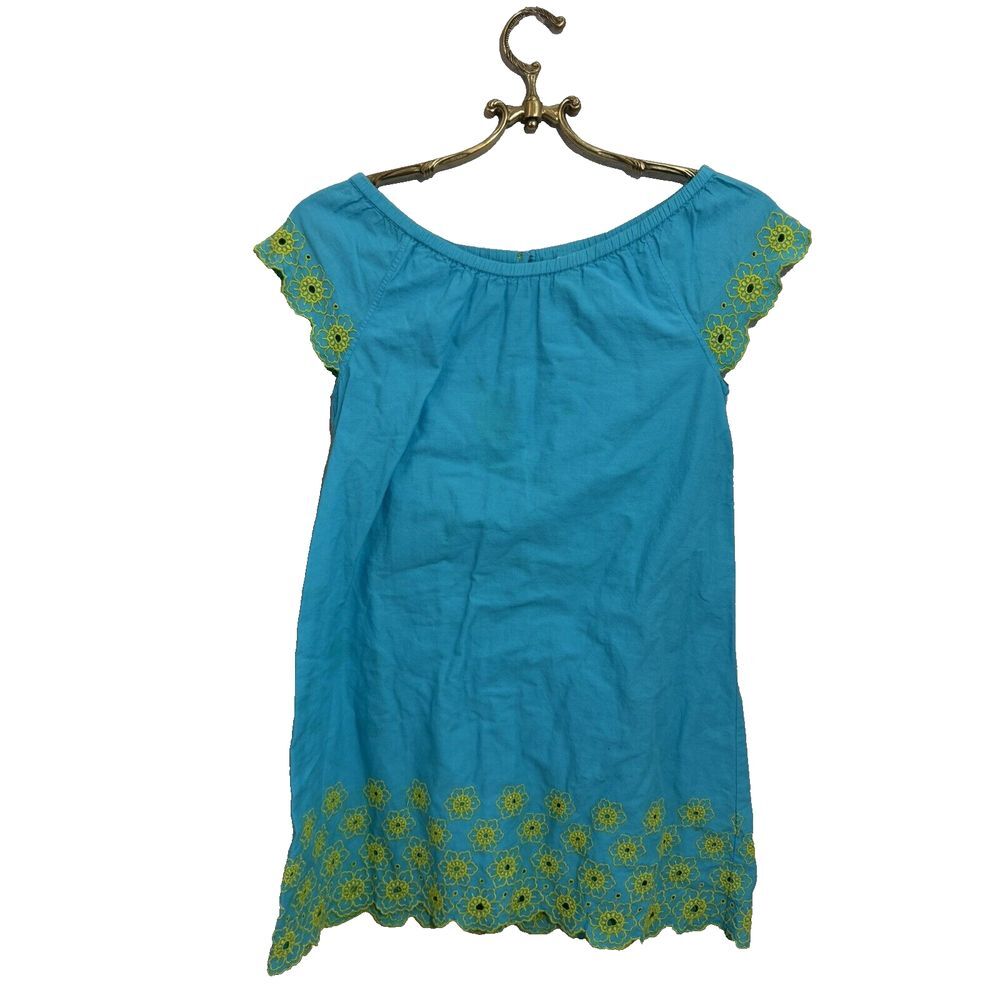 Mini Boden Eyelet‎ Teal Green Dress Girls 9-10Y